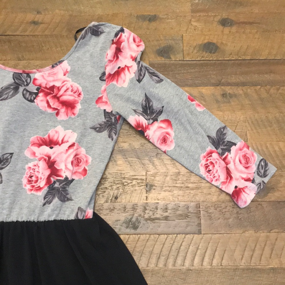 H&M Floral and black skater style dress.